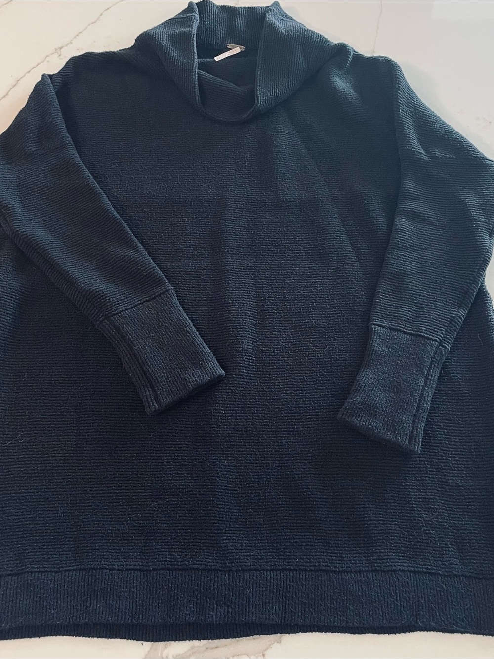 Free People Deep Teal Cowl Neck Sweater
